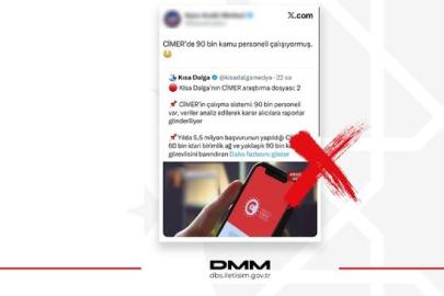 DMM, “CİMER’de 90 bin kişinin görev yaptığı” iddialarını yalanladı