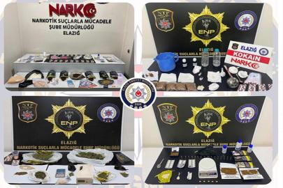 Elazığ'da uyuşturucu operasyonlarında 20 tutuklama