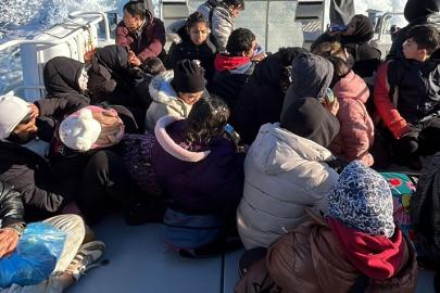 Milas’ta mahsur kalan 44 kaçak göçmen kurtarıldı