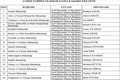 16 bakanlığa atama: Acil durumlar ve savunma planlaması daire başkanı göreve getirildi