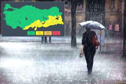 19 il için sarı kodlu uyarı