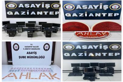 Gaziantep’te kumar operasyonu: 25 iş yeri kapatıldı