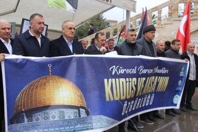 Mardin'de "Dünya Kudüs Günü" münasebetiyle basın açıklaması düzenlendi