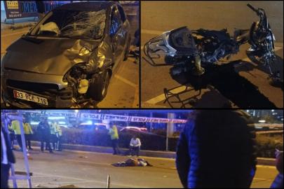 Mersin otomobil motosiklete çarptı: Bir ölü, bir yaralı