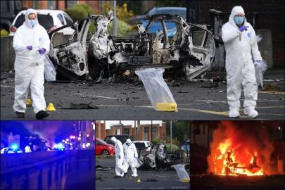 Polis karakolu önünde araç patladı: Evler tahliye edildi