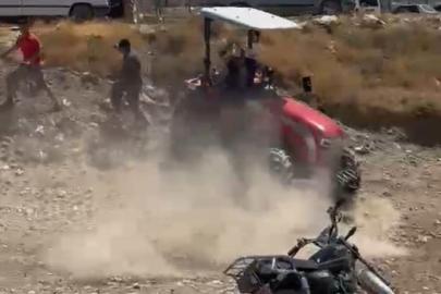 Hayvan otlatma kavgası. Tartıştığı kişilerin üzerine traktör sürdü